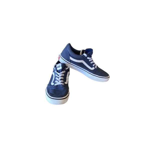 VANS Other - Vans 500714 Old Skool Blue Canvas Skate Sneakers Missy Youth 5.5 Y